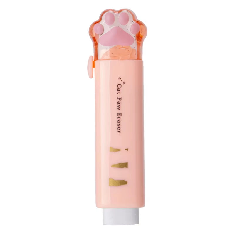 Kawaii Retractable Eraser Cute Cat Korean Stationery Rubber Drawing Erasers Children'S School Supplies Office