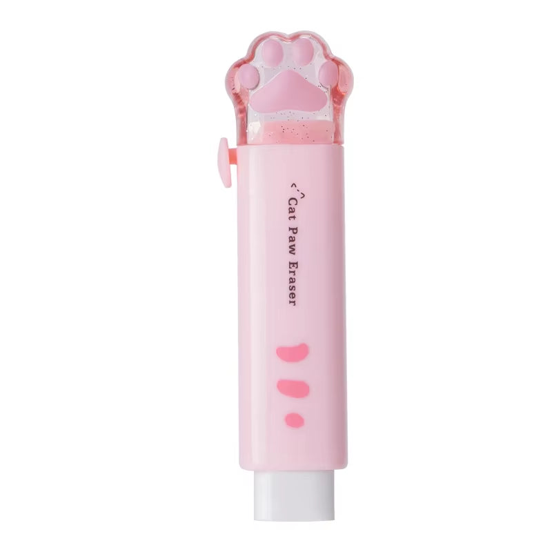 Kawaii Retractable Eraser Cute Cat Korean Stationery Rubber Drawing Erasers Children'S School Supplies Office