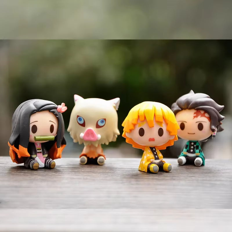 Demon Slayer Action Figure Kimetsu No Yaiba Kamado Tanjirou Nezuko Agatsuma Zenitsu Action Figure Anime Model Statue Toys Gifts