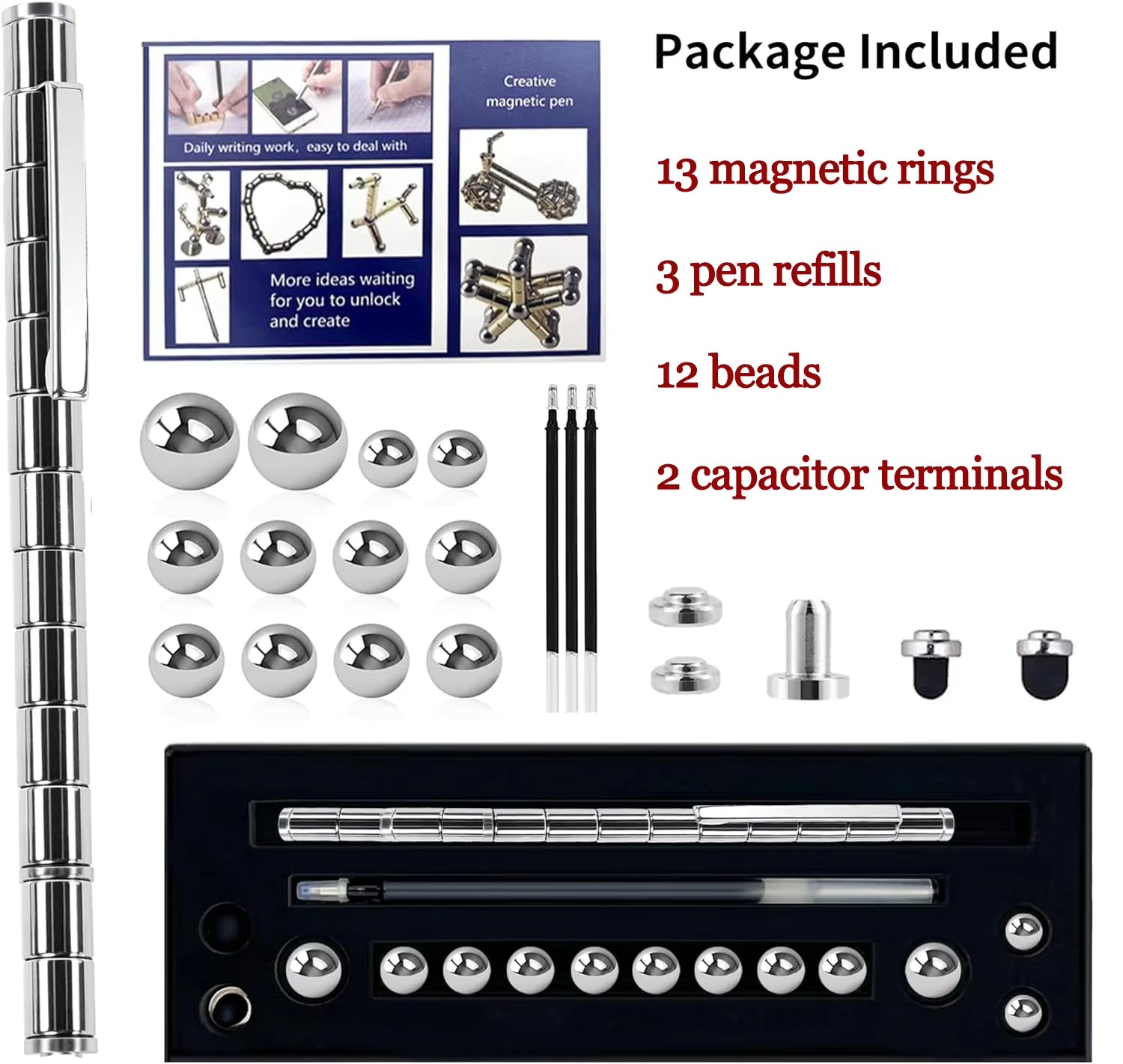 1Pcs Creative Magnetic Stress Relief Pen Multifunctional Creative Pen Relieves Anxiety and Stress Perfect Gift for Friends