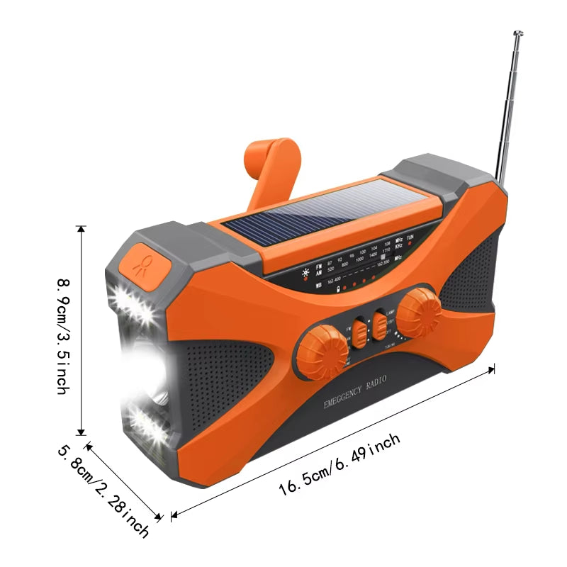 10000Mah Emergency Radio, Solar Hand Crank Radio, Portable AM/FM/NOAA Weather Radio with Cell Phone Charger, LED Flashlight