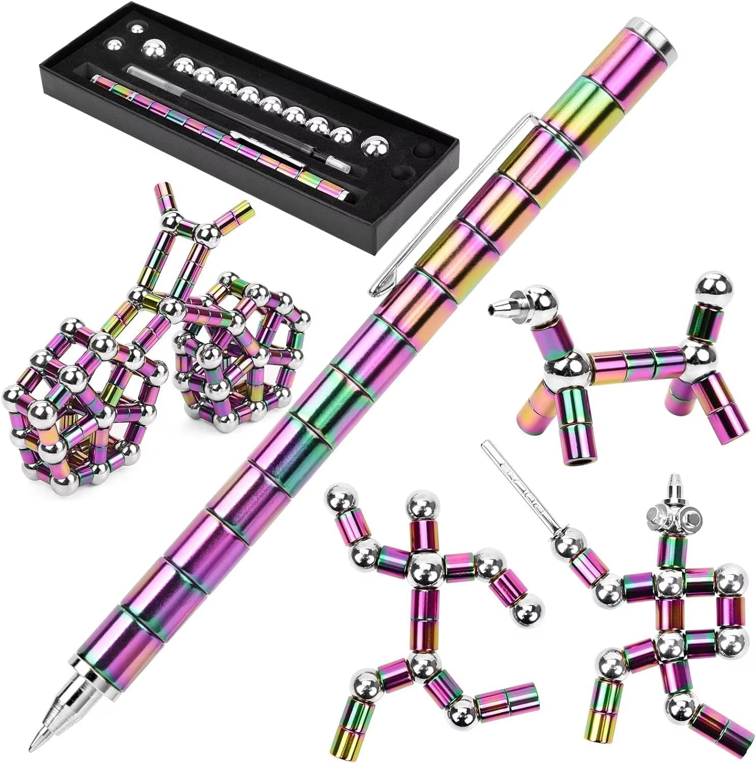 1Pcs Creative Magnetic Stress Relief Pen Multifunctional Creative Pen Relieves Anxiety and Stress Perfect Gift for Friends